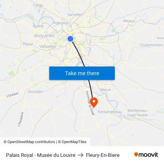 Palais Royal - Musée du Louvre to Fleury-En-Biere map