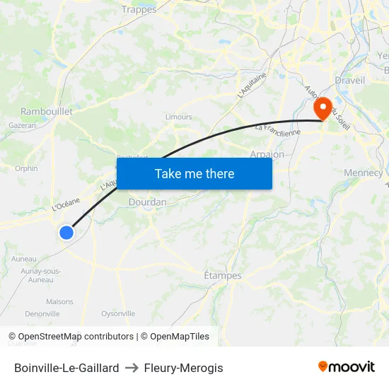 Boinville-Le-Gaillard to Fleury-Merogis map