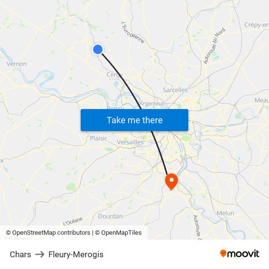 Chars to Fleury-Merogis map