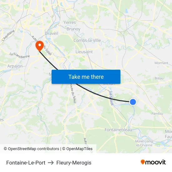 Fontaine-Le-Port to Fleury-Merogis map