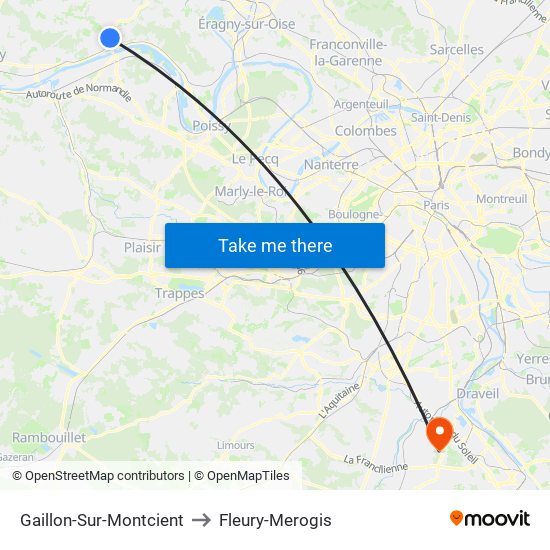 Gaillon-Sur-Montcient to Fleury-Merogis map