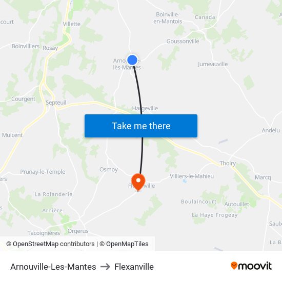 Arnouville-Les-Mantes to Flexanville map
