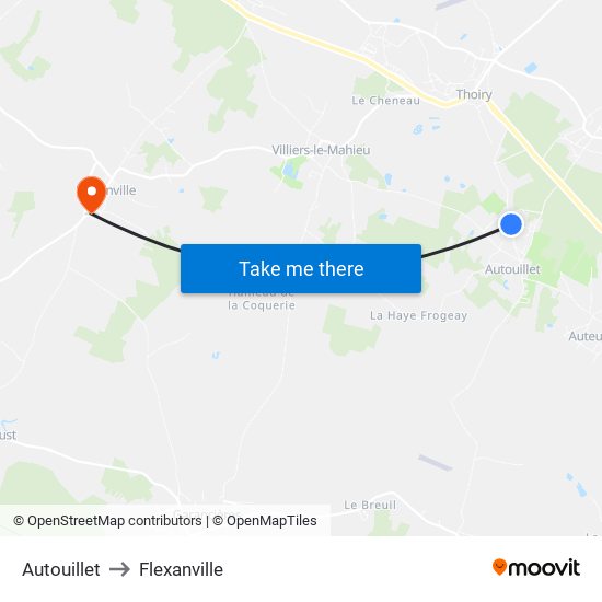 Autouillet to Flexanville map