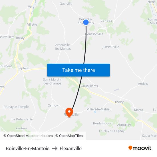 Boinville-En-Mantois to Flexanville map