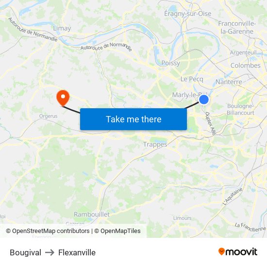 Bougival to Flexanville map