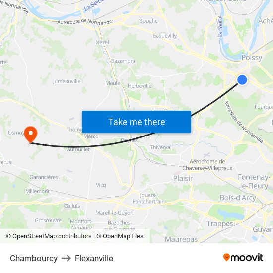 Chambourcy to Flexanville map