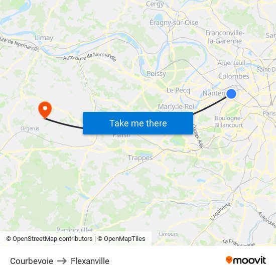 Courbevoie to Flexanville map