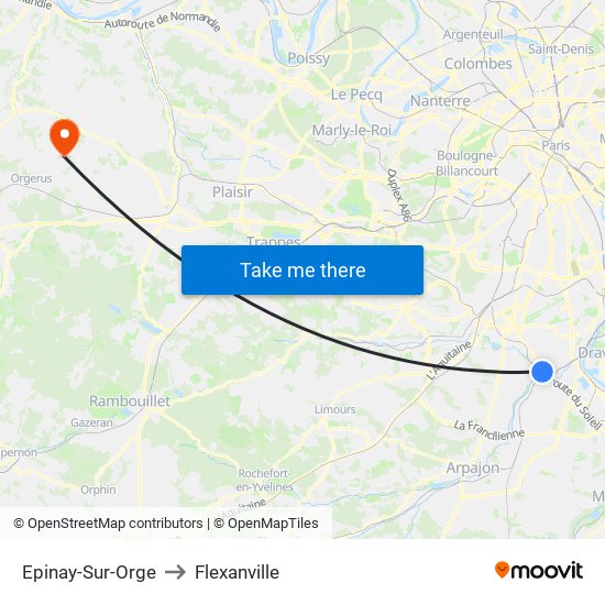 Epinay-Sur-Orge to Flexanville map