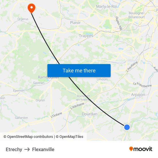 Etrechy to Flexanville map