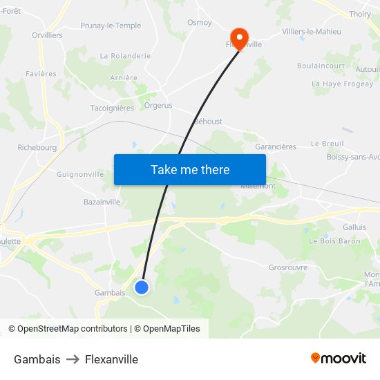 Gambais to Flexanville map