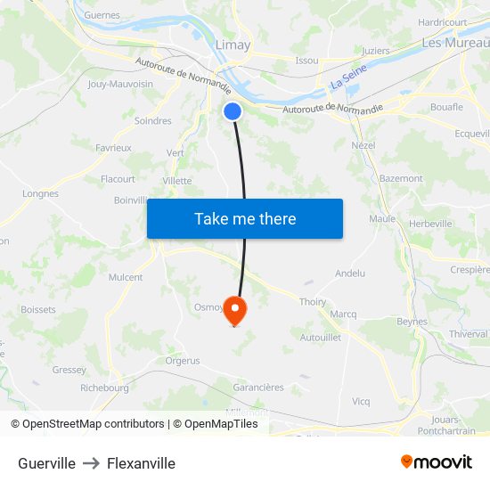 Guerville to Flexanville map