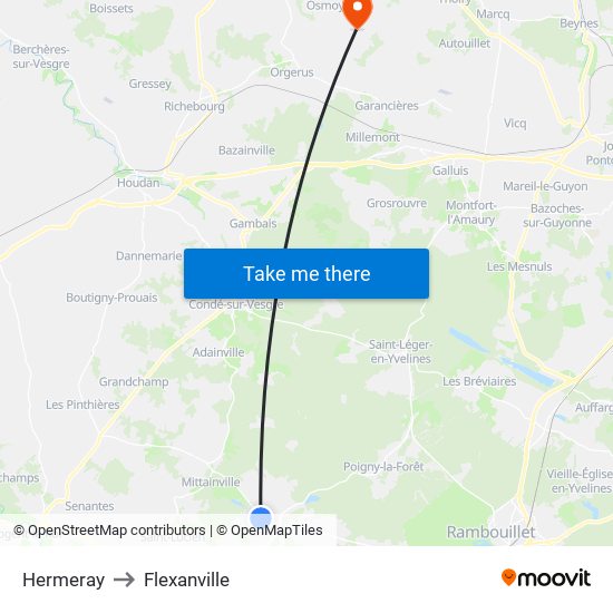 Hermeray to Flexanville map