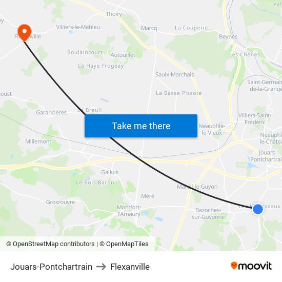 Jouars-Pontchartrain to Flexanville map