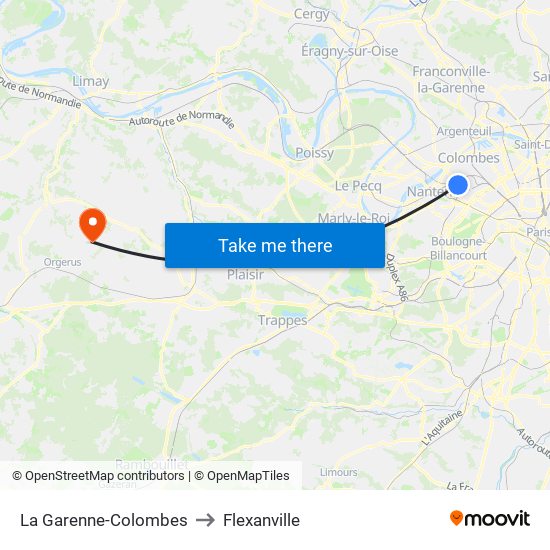 La Garenne-Colombes to Flexanville map
