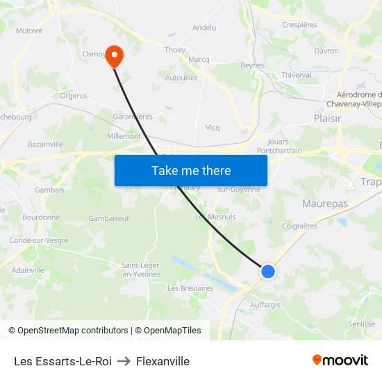 Les Essarts-Le-Roi to Flexanville map