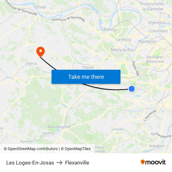 Les Loges-En-Josas to Flexanville map