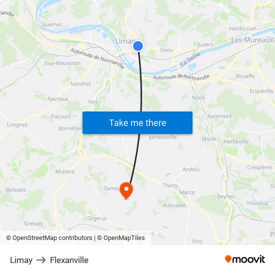Limay to Flexanville map