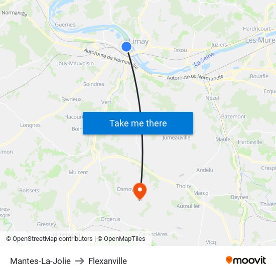 Mantes-La-Jolie to Flexanville map
