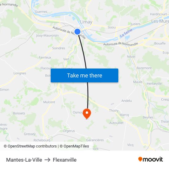 Mantes-La-Ville to Flexanville map