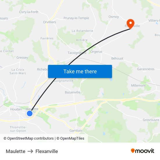 Maulette to Flexanville map