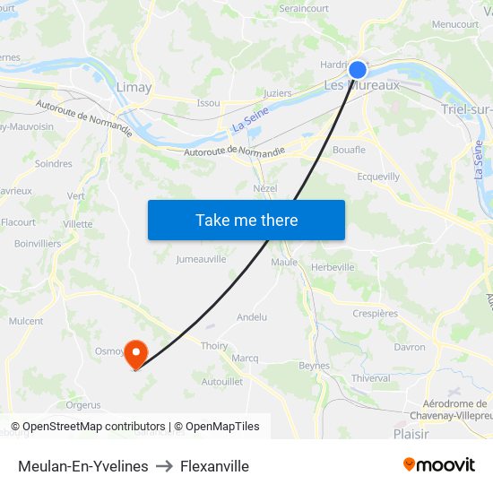 Meulan-En-Yvelines to Flexanville map