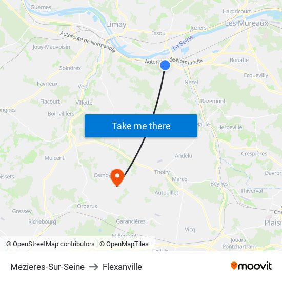 Mezieres-Sur-Seine to Flexanville map