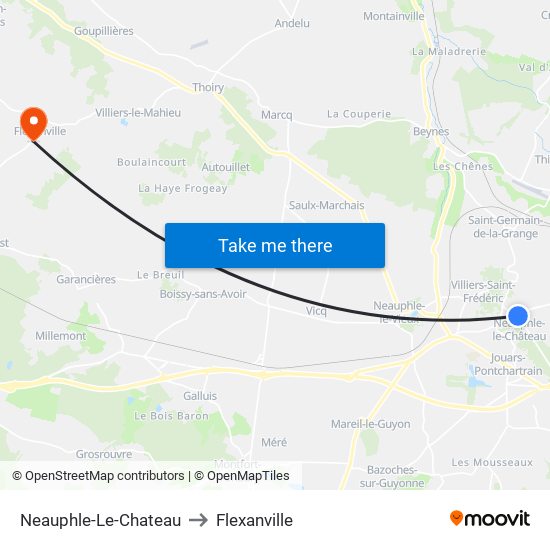 Neauphle-Le-Chateau to Flexanville map