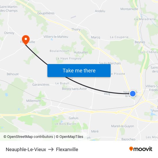 Neauphle-Le-Vieux to Flexanville map