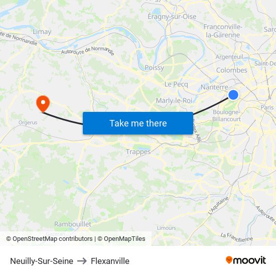 Neuilly-Sur-Seine to Flexanville map