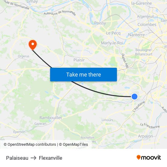 Palaiseau to Flexanville map