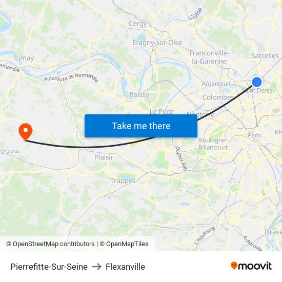 Pierrefitte-Sur-Seine to Flexanville map
