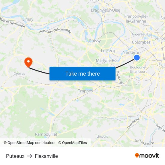 Puteaux to Flexanville map