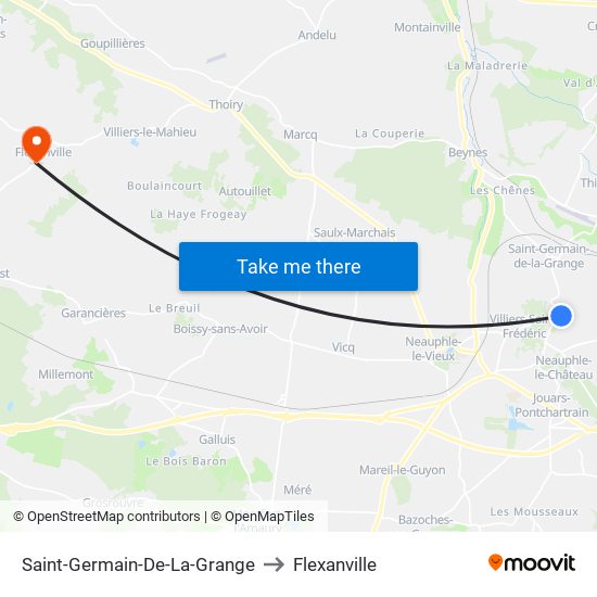 Saint-Germain-De-La-Grange to Flexanville map
