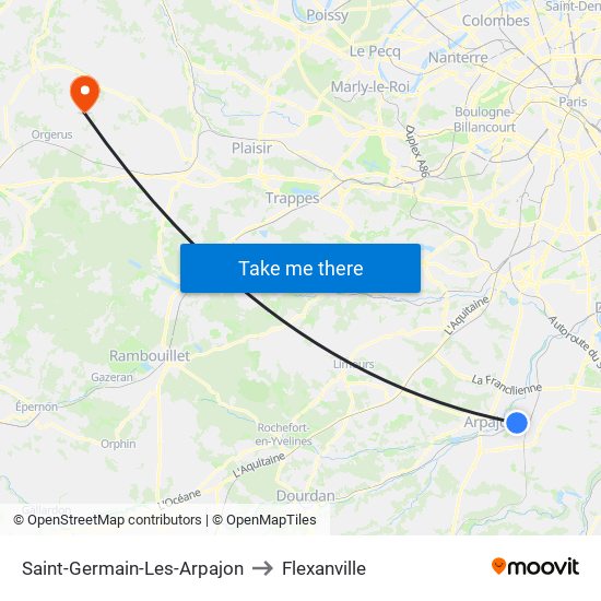 Saint-Germain-Les-Arpajon to Flexanville map