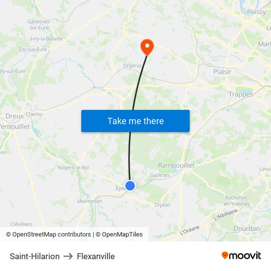 Saint-Hilarion to Flexanville map
