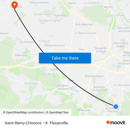 Saint-Remy-L'Honore to Flexanville map