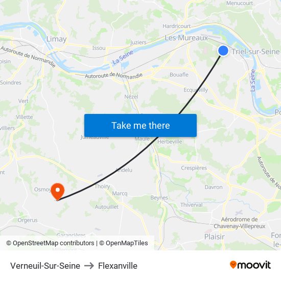Verneuil-Sur-Seine to Flexanville map