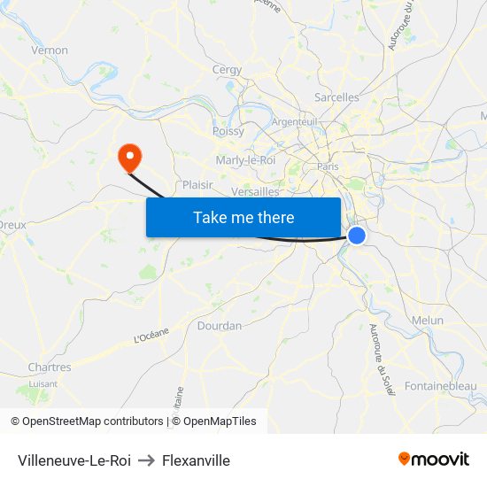 Villeneuve-Le-Roi to Flexanville map