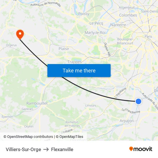 Villiers-Sur-Orge to Flexanville map