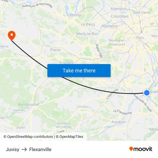 Juvisy to Flexanville map