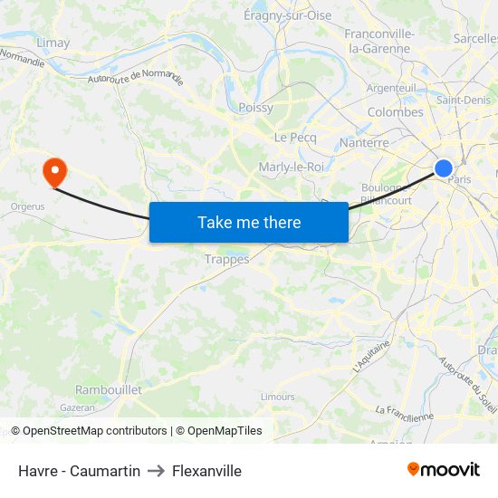 Havre - Caumartin to Flexanville map