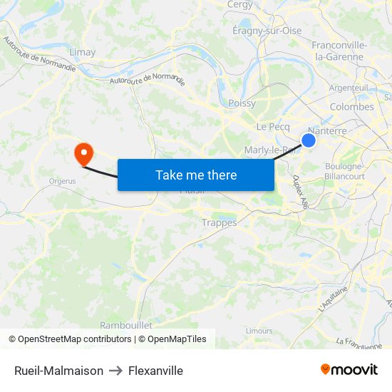 Rueil-Malmaison to Flexanville map