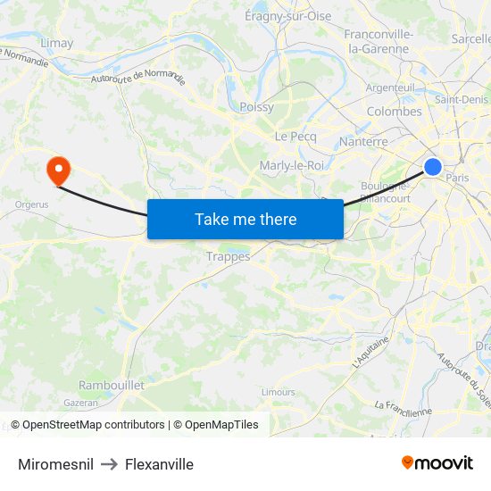 Miromesnil to Flexanville map