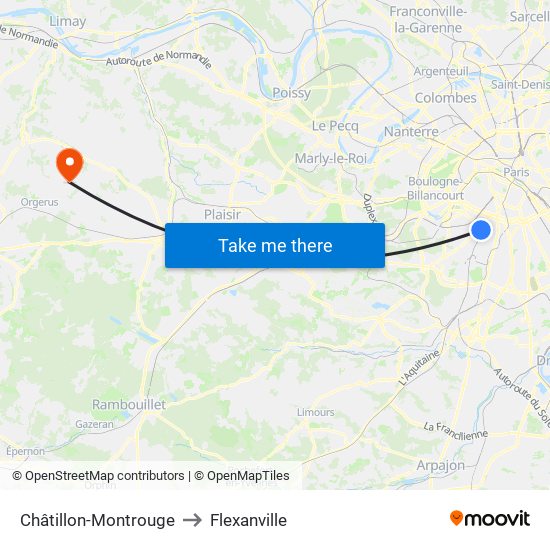 Châtillon-Montrouge to Flexanville map
