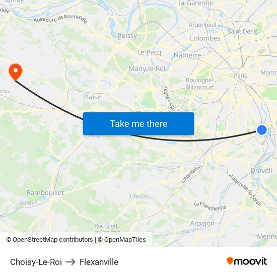 Choisy-Le-Roi to Flexanville map