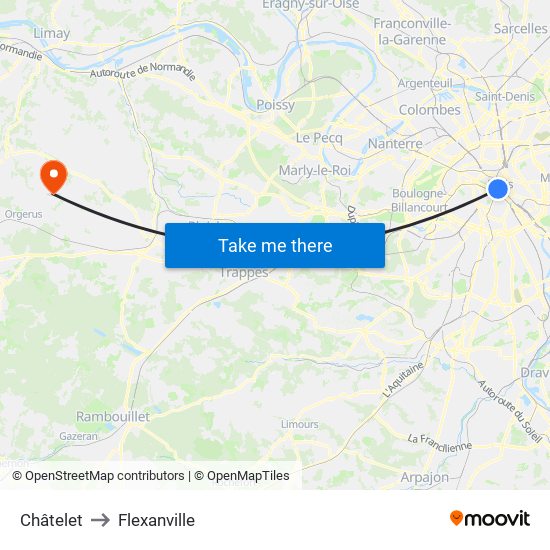 Châtelet to Flexanville map