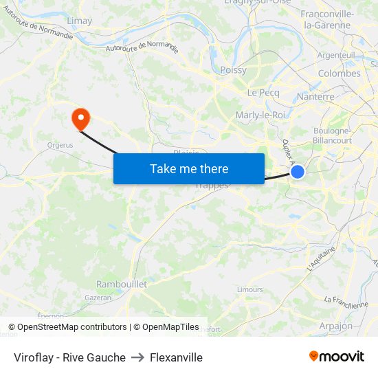 Viroflay - Rive Gauche to Flexanville map