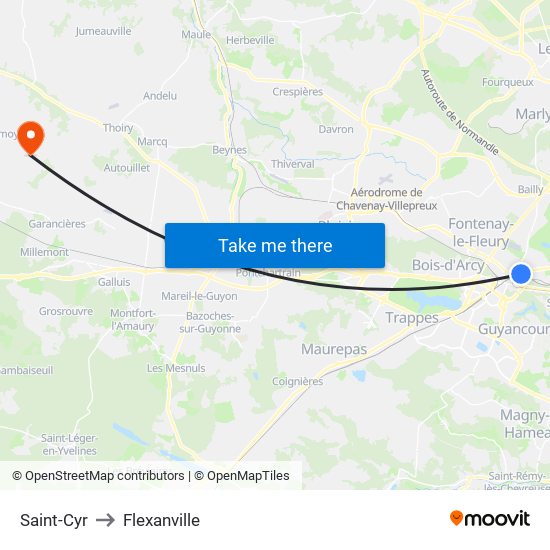 Saint-Cyr to Flexanville map