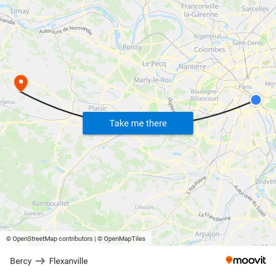 Bercy to Flexanville map
