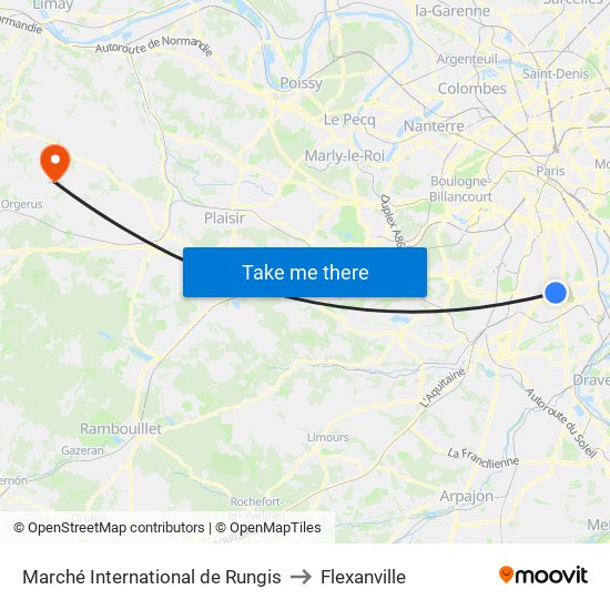 Marché International de Rungis to Flexanville map